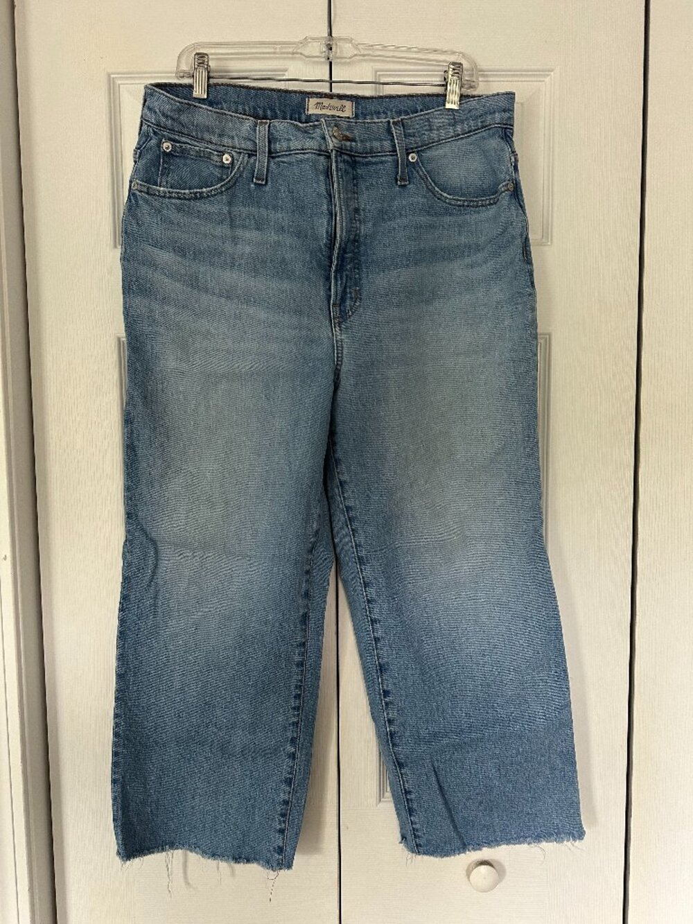 Madewell Vintage Wide-Leg Crop Jeans Light Wash Raw Hem